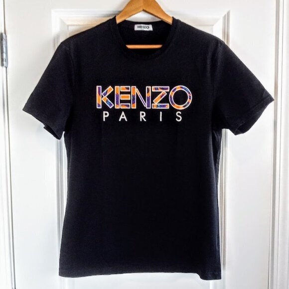 Kenzo Paris Black Graphic Print Short Sleeve Cotton T-Shirt - Picture 1 of 6